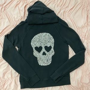 VS PINK Rare HTF sequin bling skull pullover Sz Small